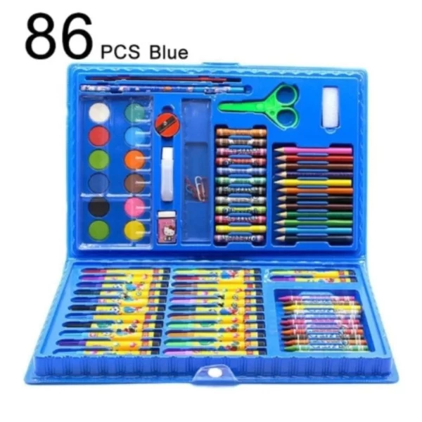 Kit de Arte Infantil com 86 Peças - Lápis, Canetas, Giz e Acessórios para Colorir e Desenhar - Image 5