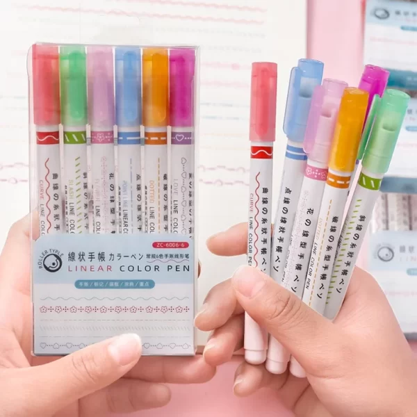 KIT 6/12 PCS Pen Stamp Roller Colorful Stationery/Office Cheap - Image 3