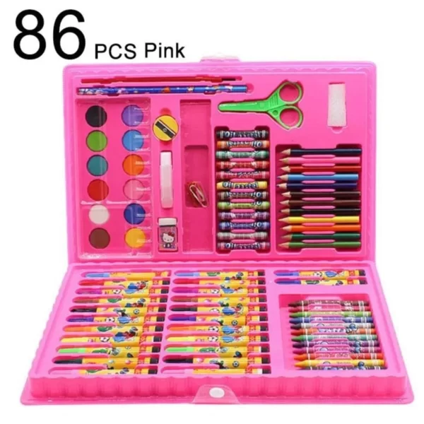 Kit de Arte Infantil com 86 Peças - Lápis, Canetas, Giz e Acessórios para Colorir e Desenhar - Image 6