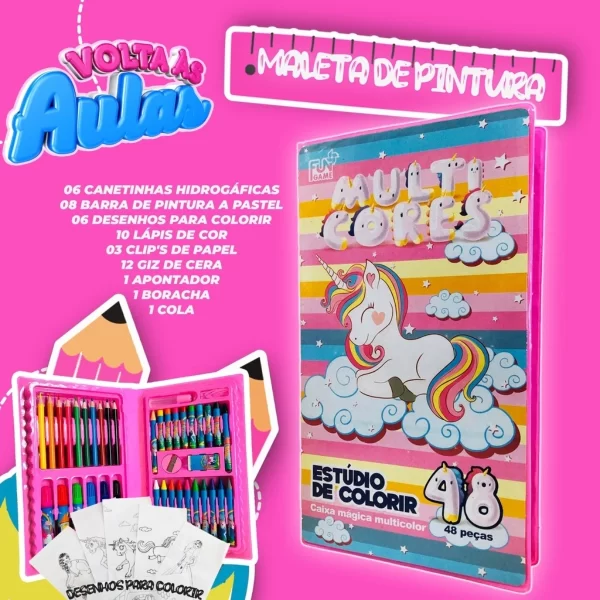 Kit de Arte Infantil com 86 Peças - Lápis, Canetas, Giz e Acessórios para Colorir e Desenhar - Image 4