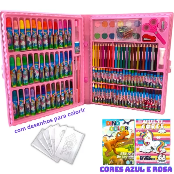 Kit de Arte Infantil com 86 Peças - Lápis, Canetas, Giz e Acessórios para Colorir e Desenhar - Image 2